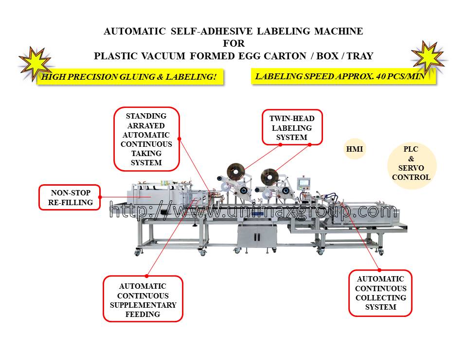 Automatic Labeling Machine with Automatic Feeding & Collecting for Vacuum Formed Egg Box